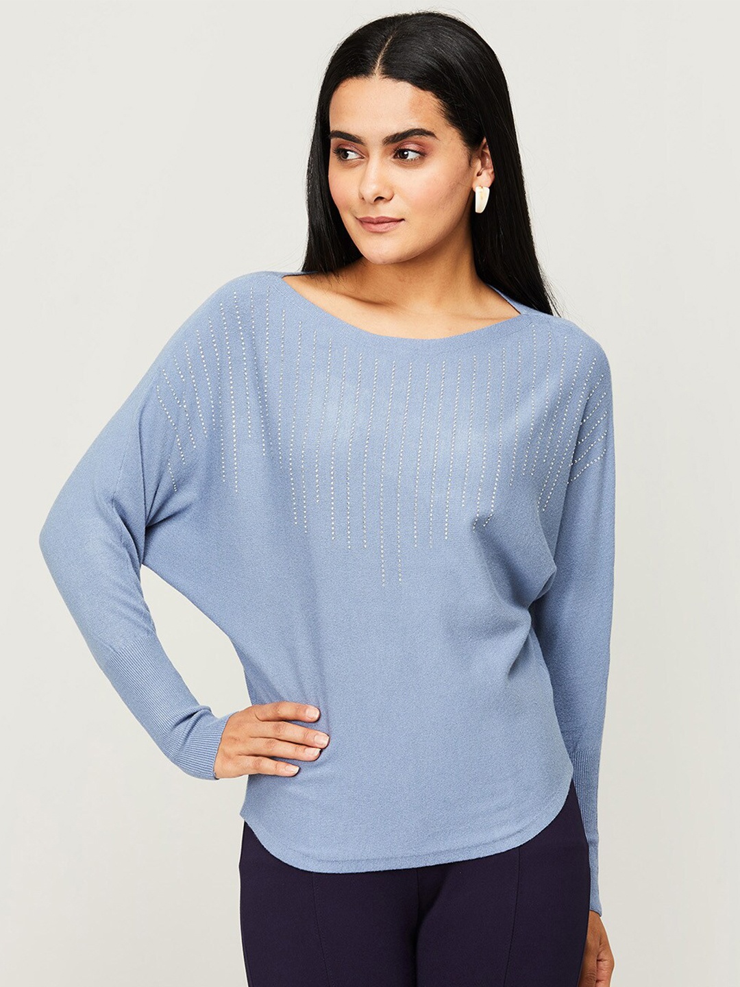 

CODE by Lifestyle Blue Extended Sleeves Top