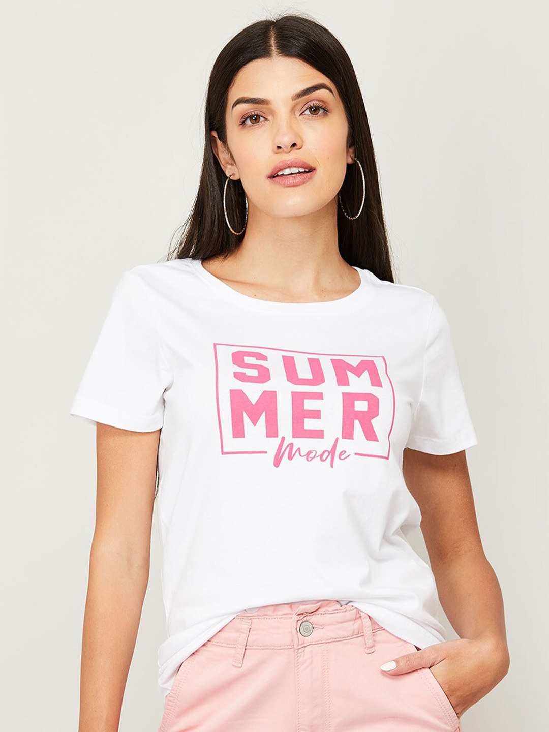 

Fame Forever by Lifestyle Women White Print Top