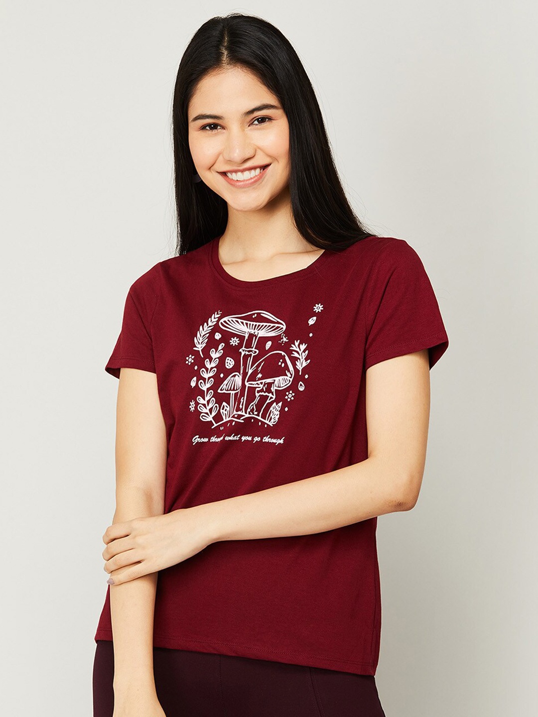 

Fame Forever by Lifestyle Women Red Typography Print Top