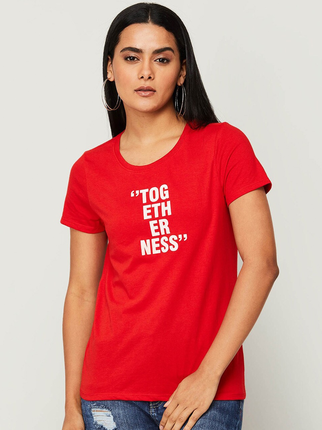 

Fame Forever by Lifestyle Red Print Top