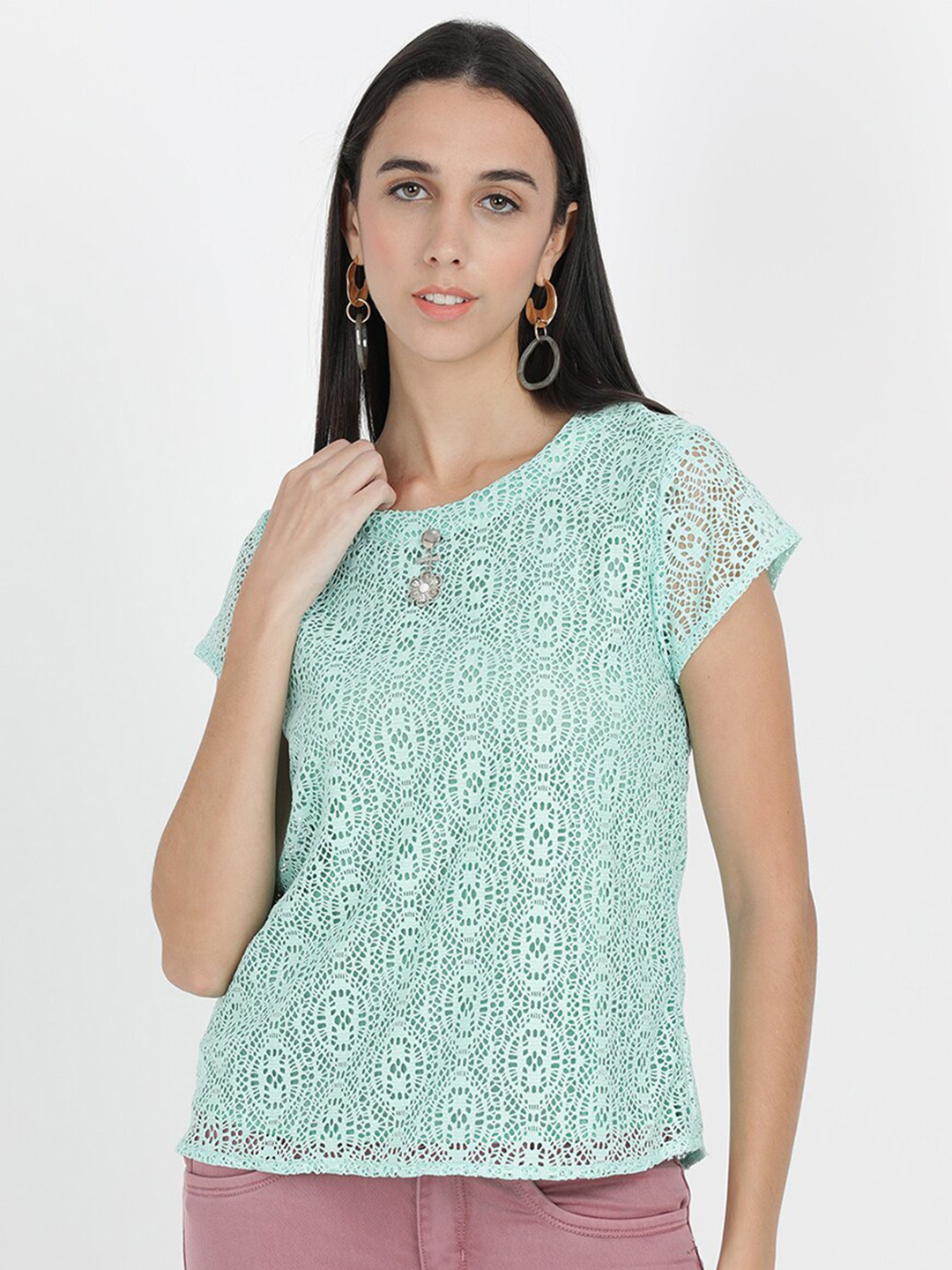 

V2 Value & Variety Green Net Top