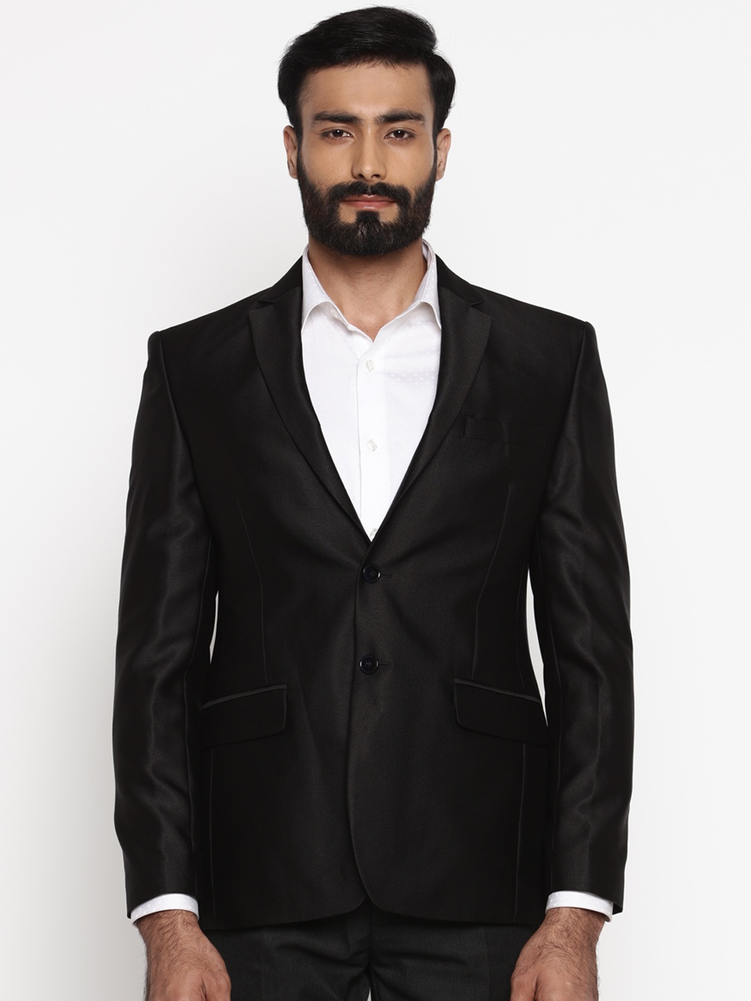 

Park Avenue Black Single-Breasted Slim Fit Formal Blazer