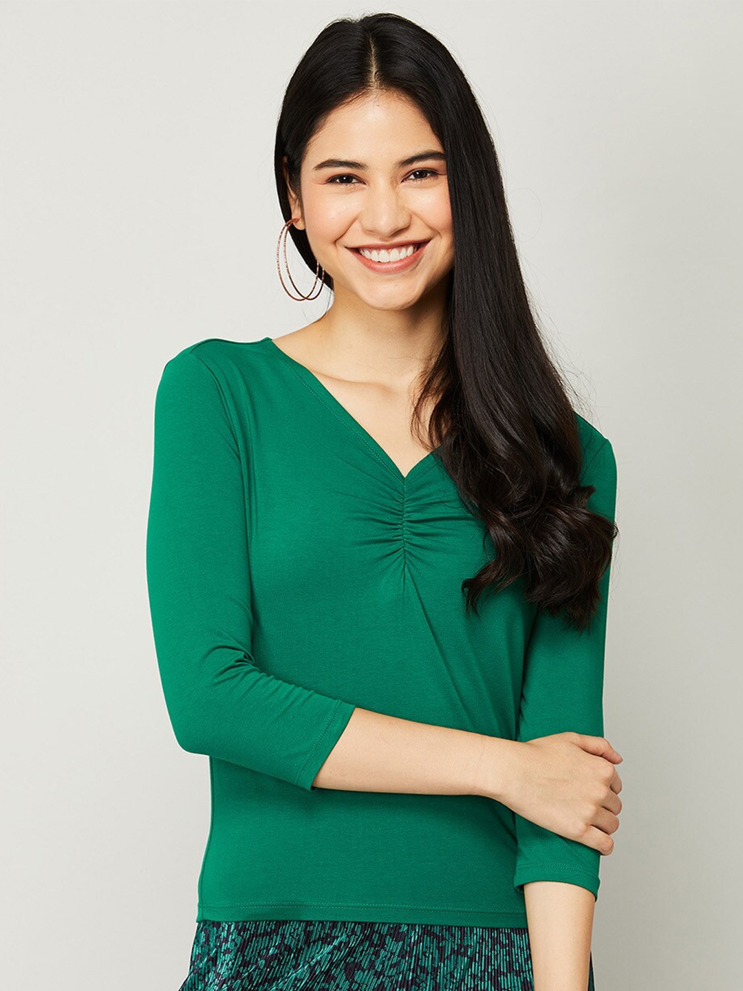

Ginger by Lifestyle Green Ruffles Top