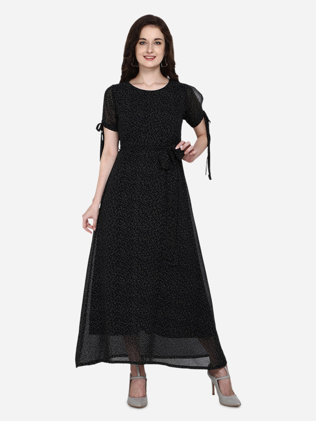 

Fashfun Women Black Georgette Maxi Dress