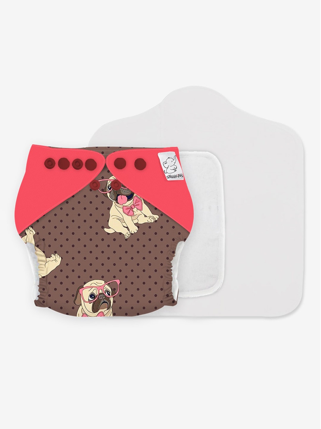 

Snugkins Infants Brown Cloth Diaper + 1 Wet-Free Organic Cotton Pad & 1 Booster Pad