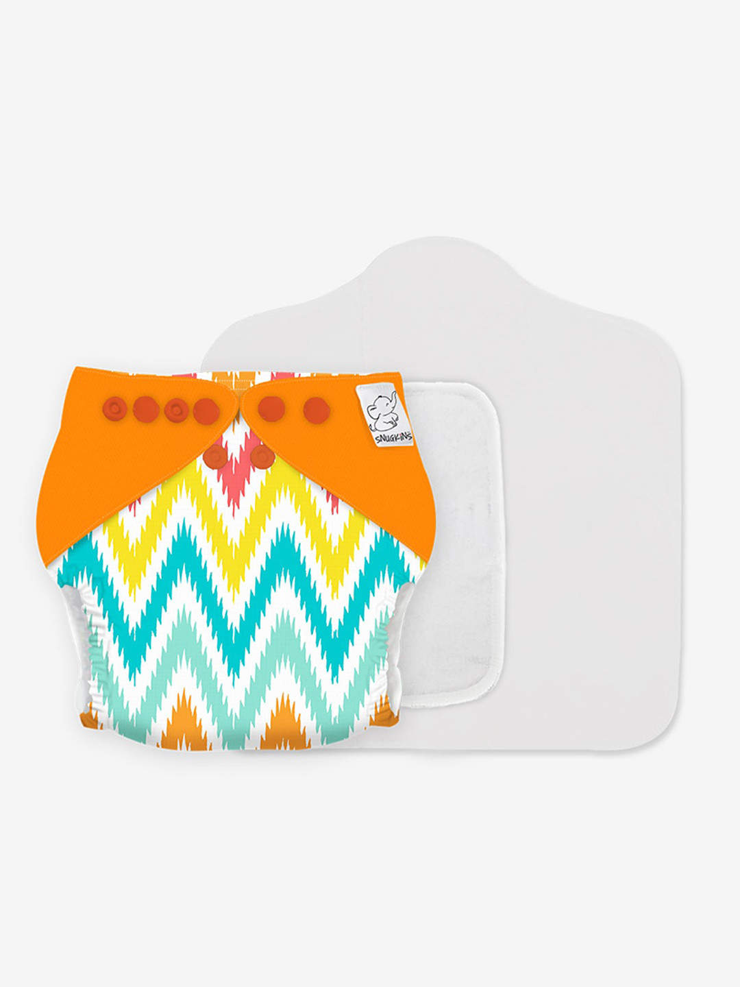 

Snugkins Infant Cloth Diaper +1 Wet-Free Organic Cotton Prefold Pad & 1 Booster Pad, Yellow