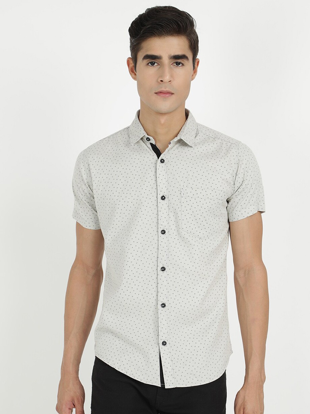 

V2 Value & Variety Men Grey Regular Fit Printed Casual Shirt