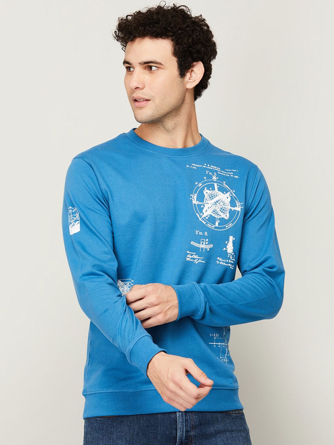 

Fame Forever by Lifestyle Men Blue Printed Sweatshirt