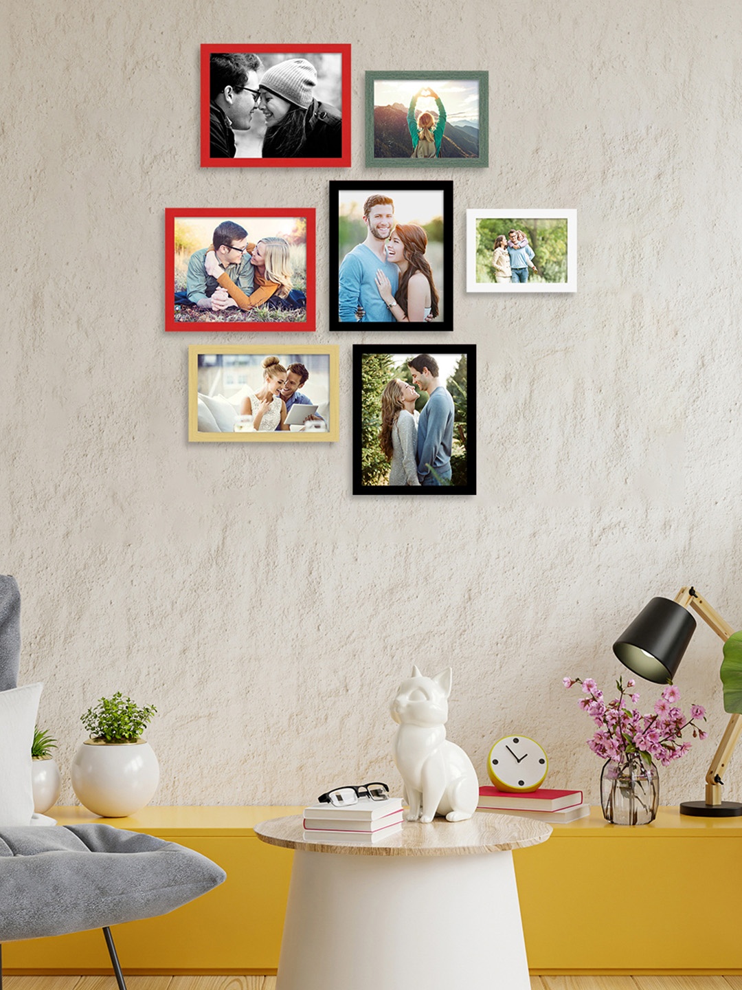 

Art Street Set of 7 Wooden Photo Frames, Multi