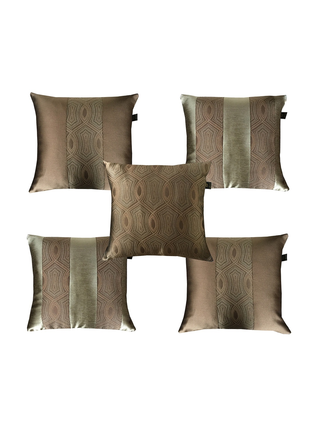 

Lushomes Pack Of 5 Brown Square Cushion Covers