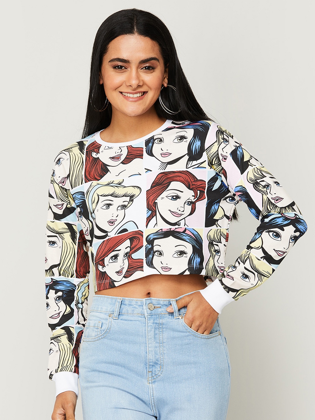 

Ginger by Lifestyle Women White Printed Sweatshirt
