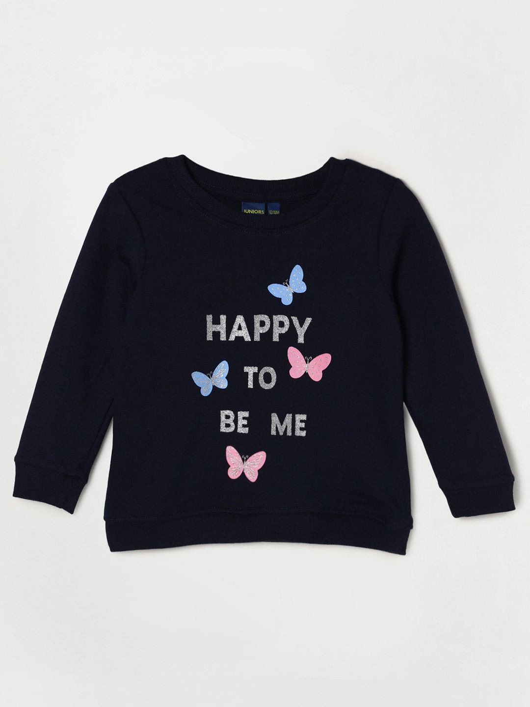 

Juniors by Lifestyle Girls Navy Blue Printed Sweatshirt