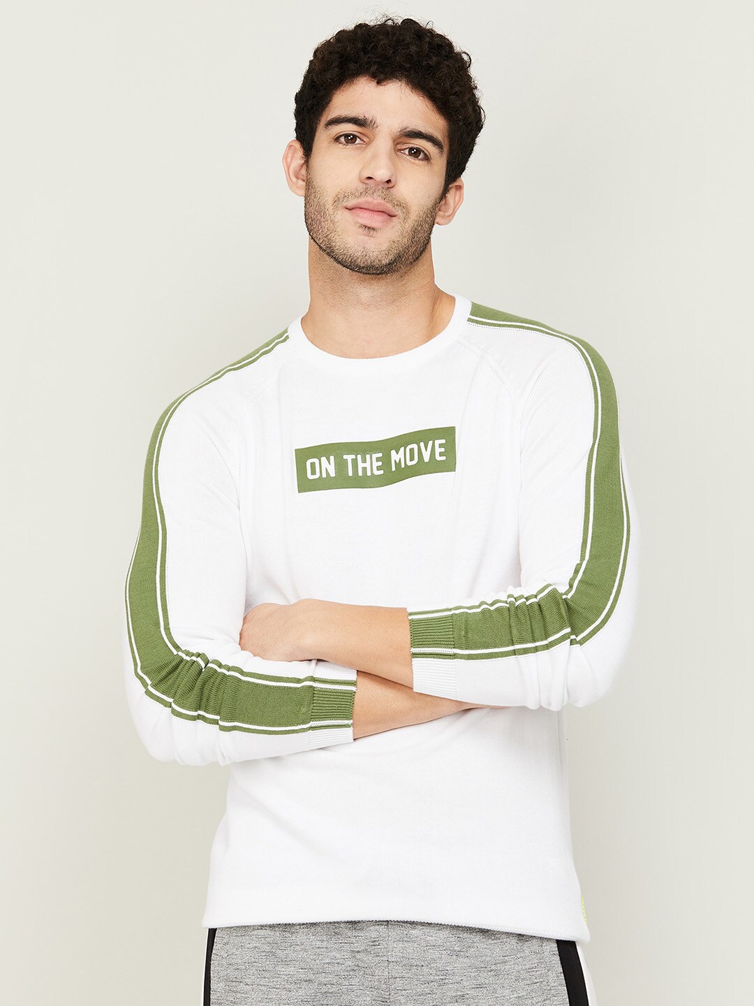 

Kappa Men White Printed Sweatshirt