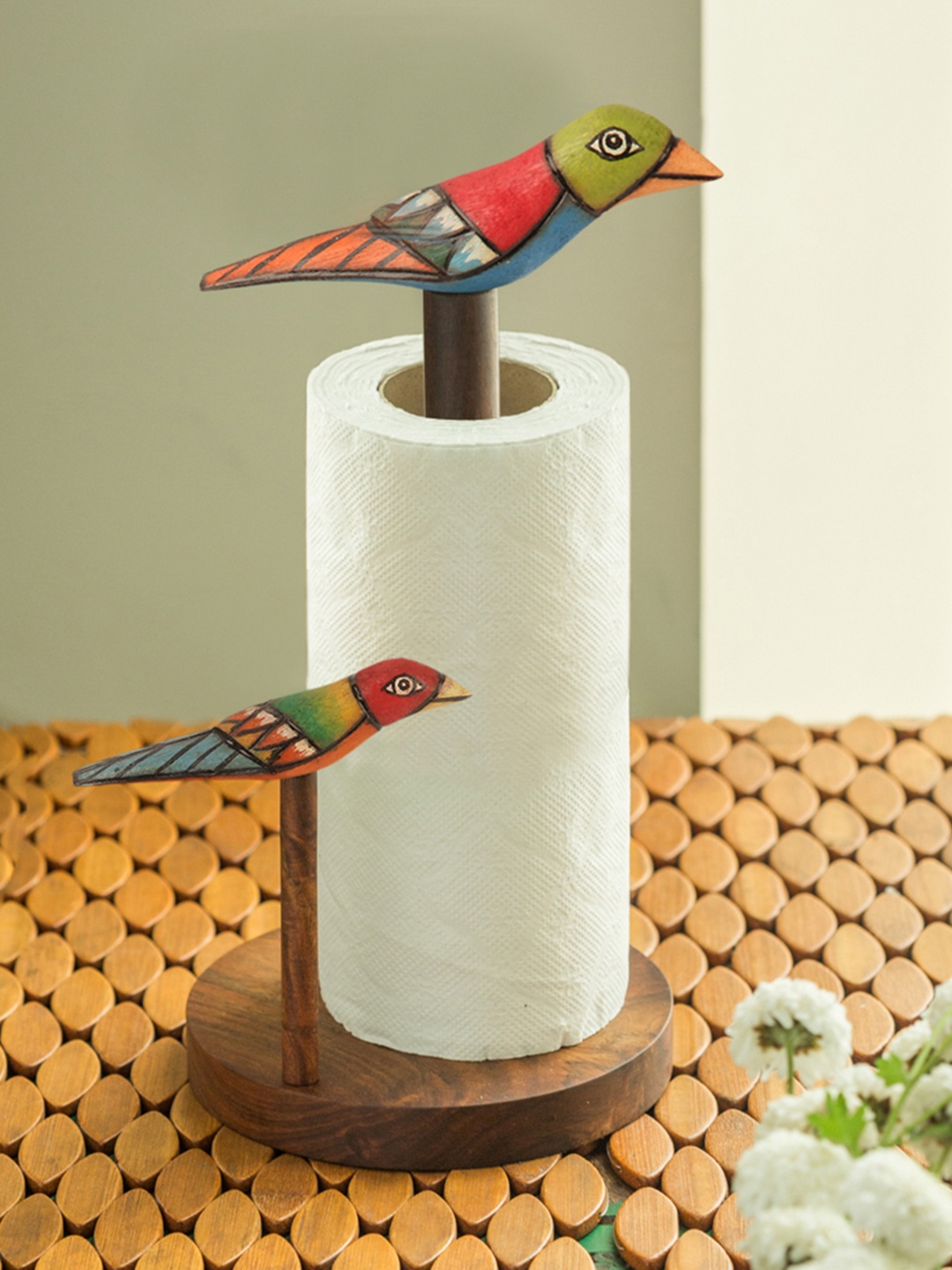 

ExclusiveLane Bird Collection Brown Elegant Napkin Holder In Sheesham Wood