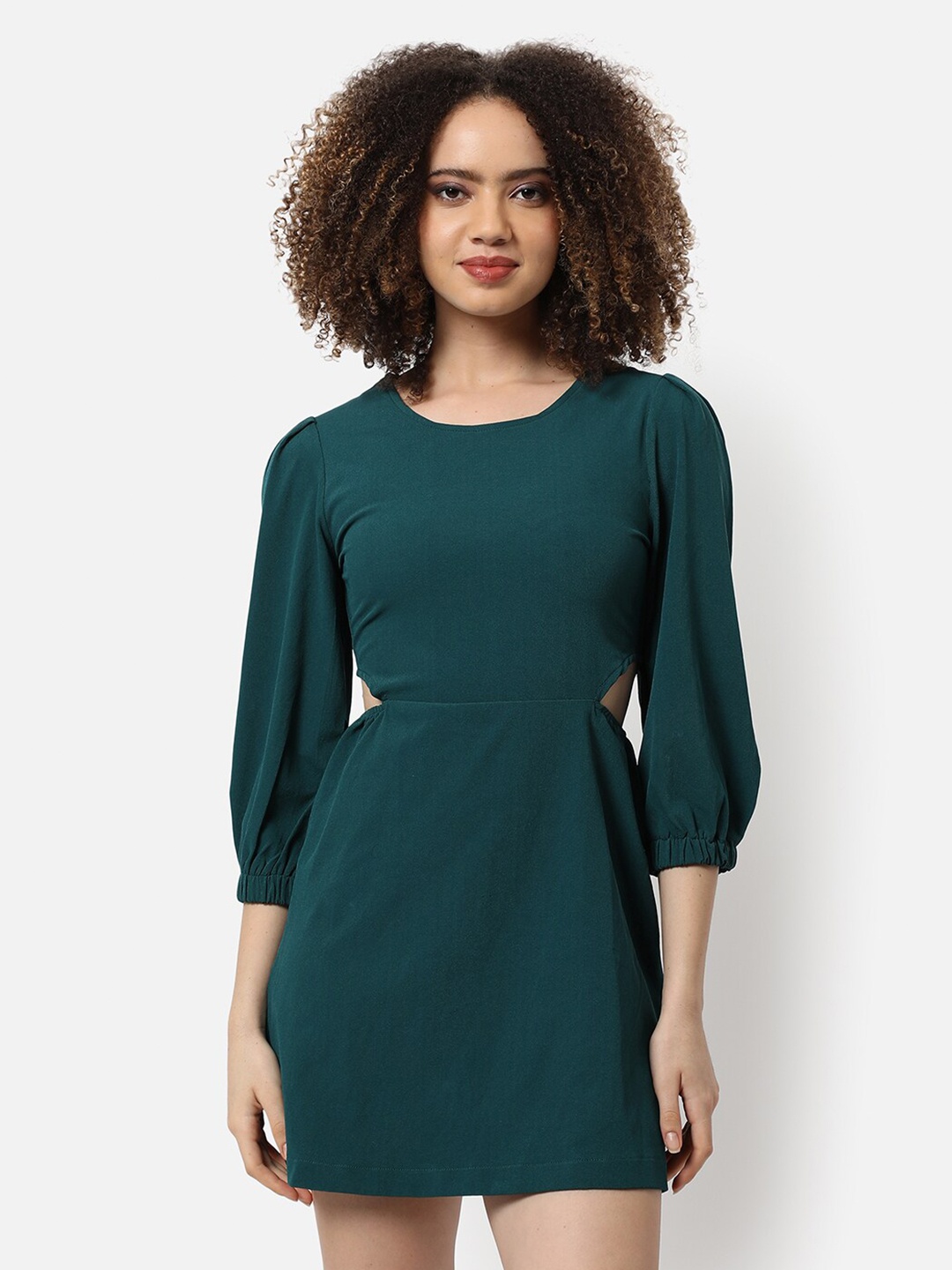 

Campus Sutra Women Green Solid Mini Casual Dress