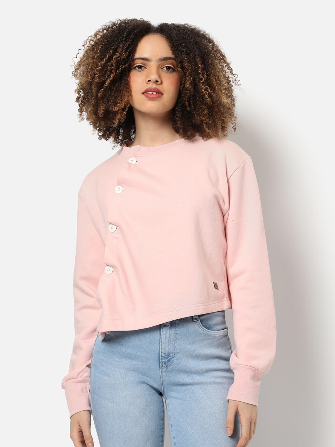 

Campus Sutra Women Pink Sweatshirt