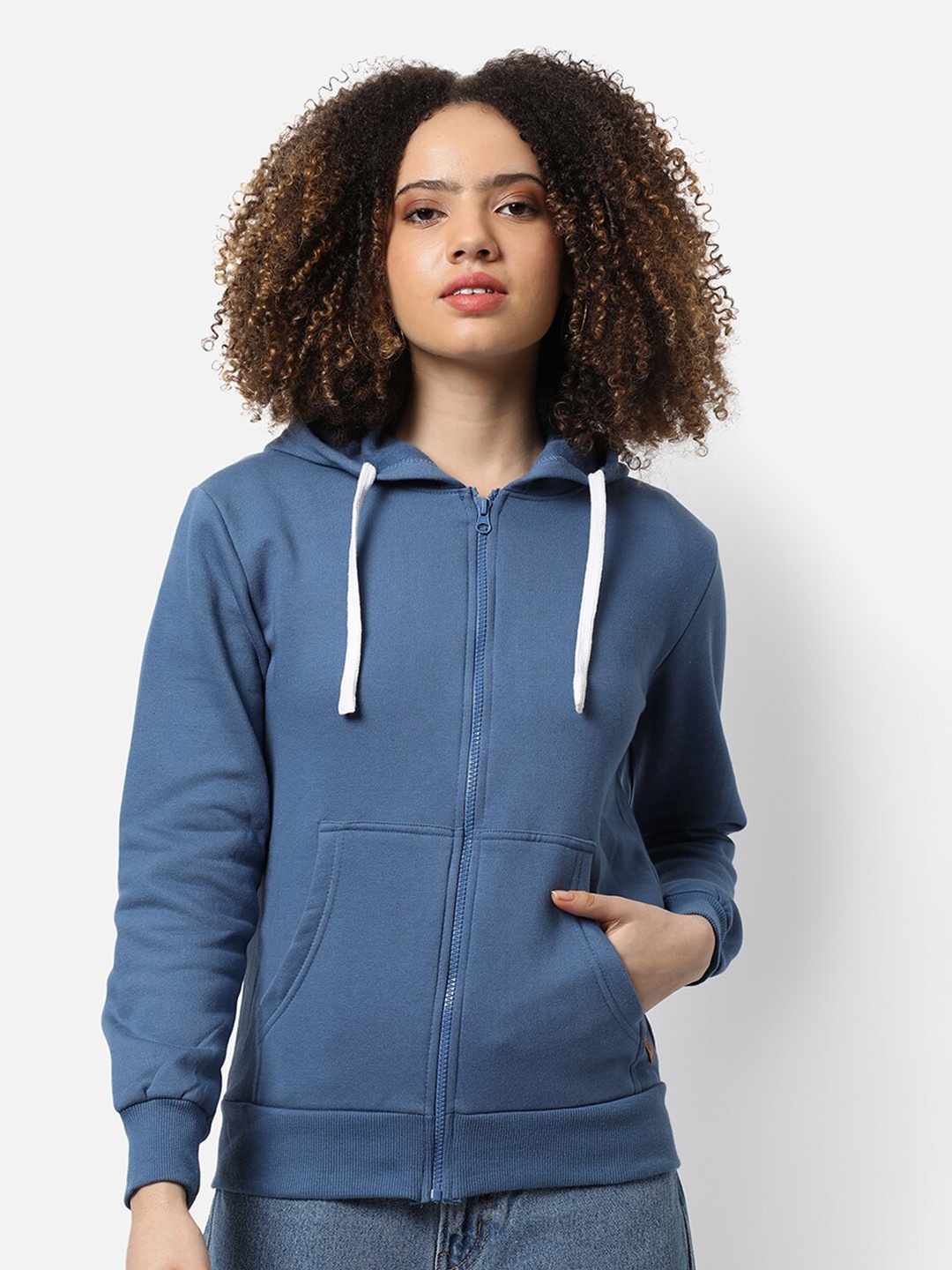 

Campus Sutra Women Blue Hooded Sweatshirt