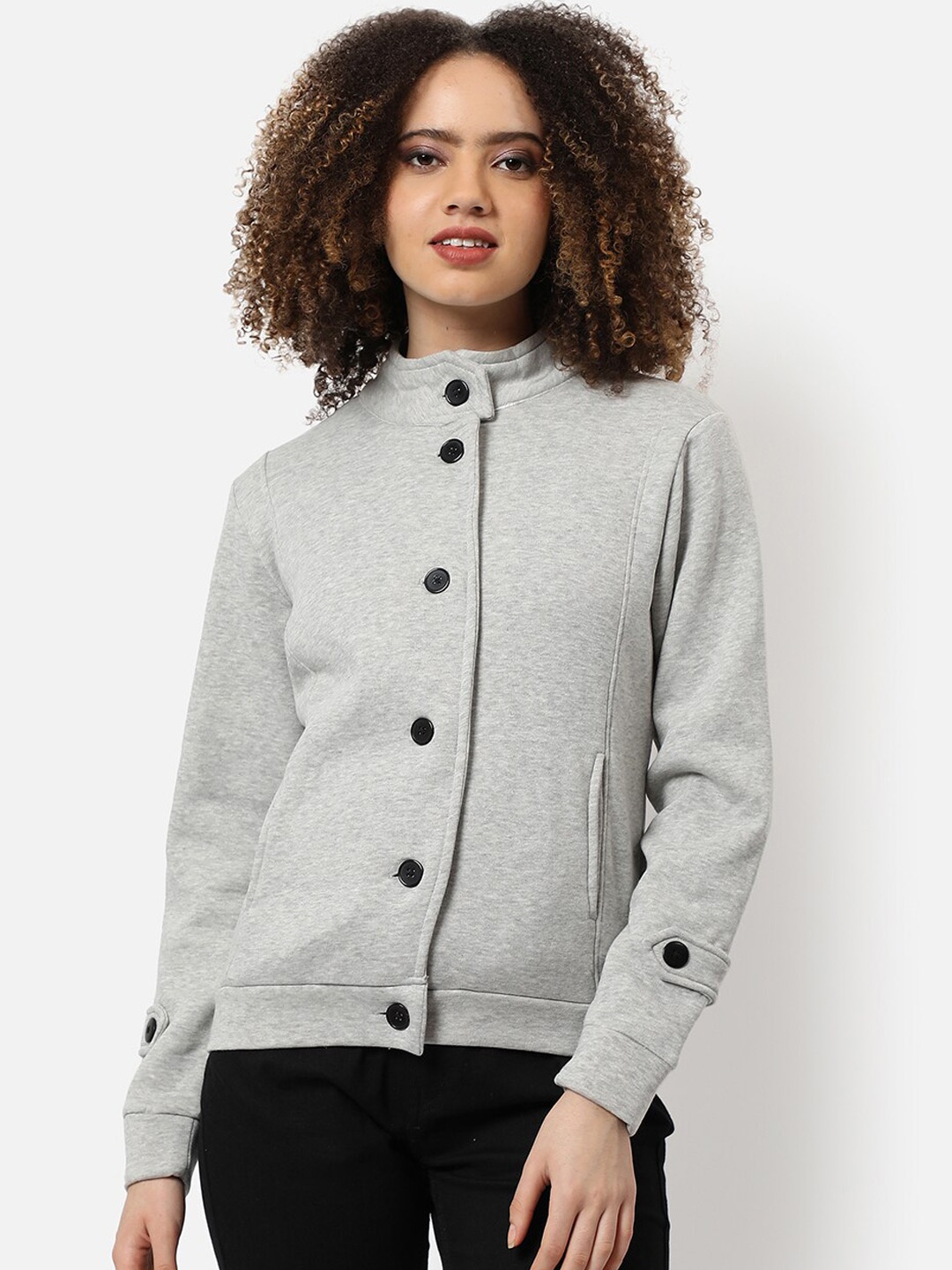

Campus Sutra Women Grey Windcheater Outdoor Tailored Jacket