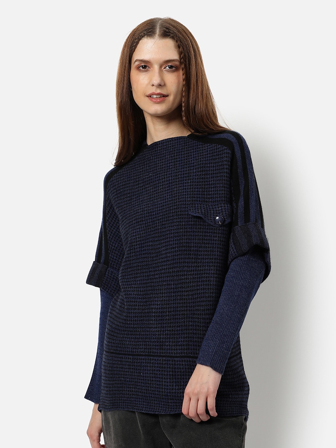 

Campus Sutra Women Navy Blue Pullover