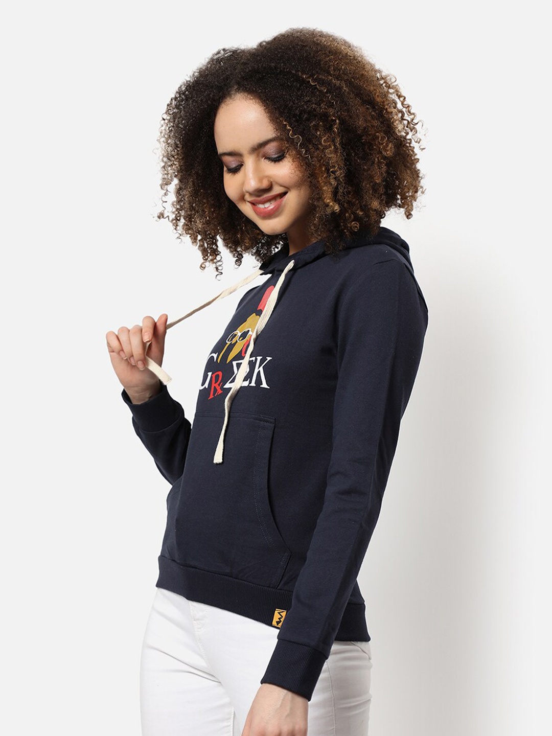 

Campus Sutra Women Blue Hooded Sweatshirt