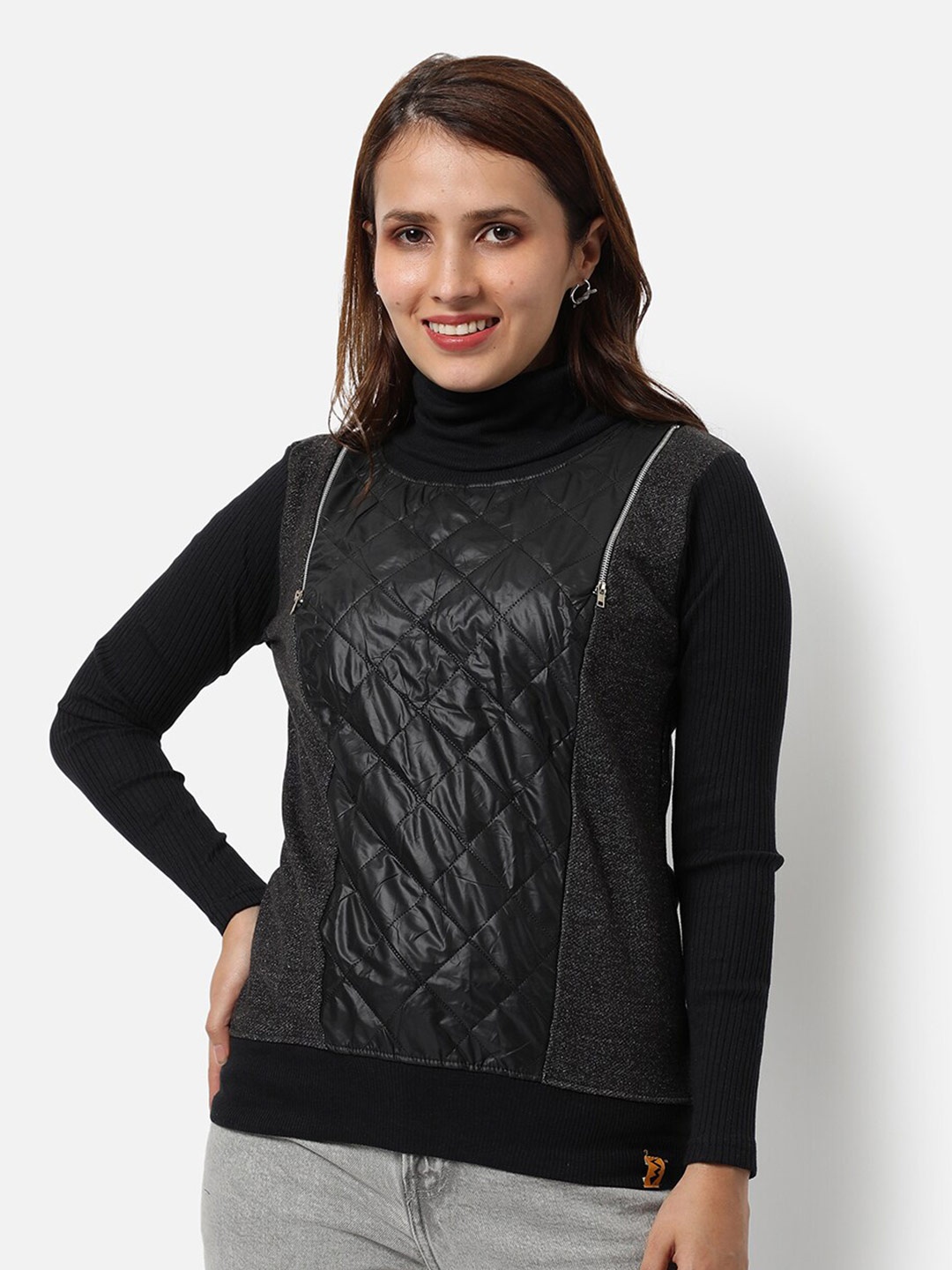 

Campus Sutra Women Black Sweatshirt
