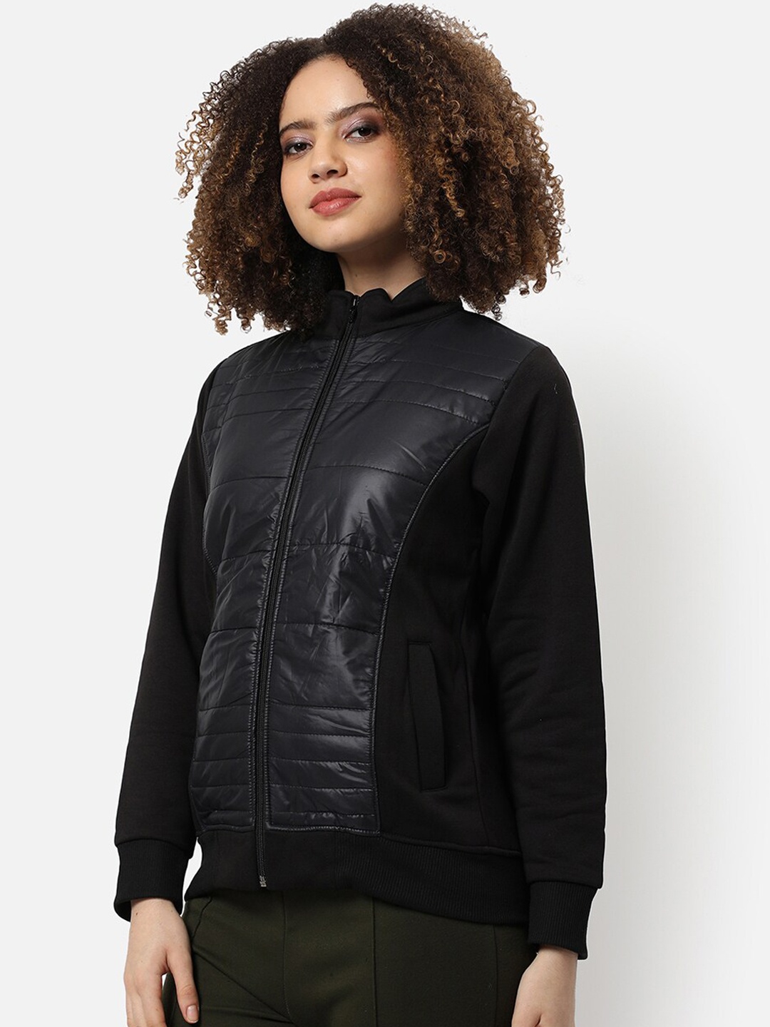

Campus Sutra Women Black Outdoor Bomber Jacket