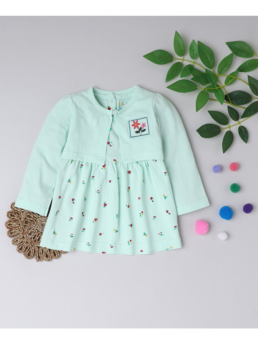 

BUMZEE Girls Turquoise Blue Dress with Shrug