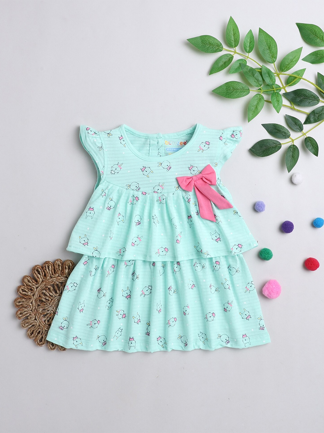 

BUMZEE Girls Green A-Line Dress