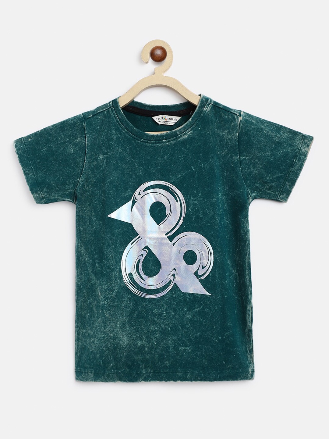 

TALES & STORIES Boys Green Printed T-shirt