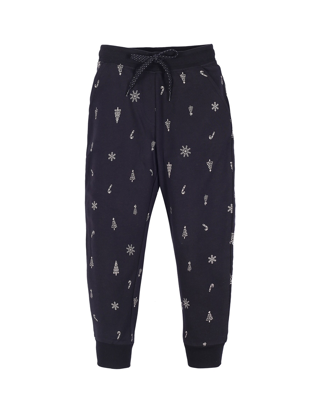 

PLUM TREE Girls Black Printed Pure Cotton Joggers