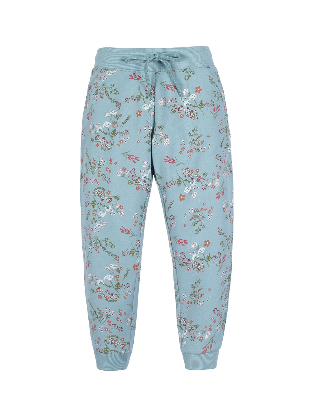 

PLUM TREE Girls Blue Floral Print Cotton Joggers