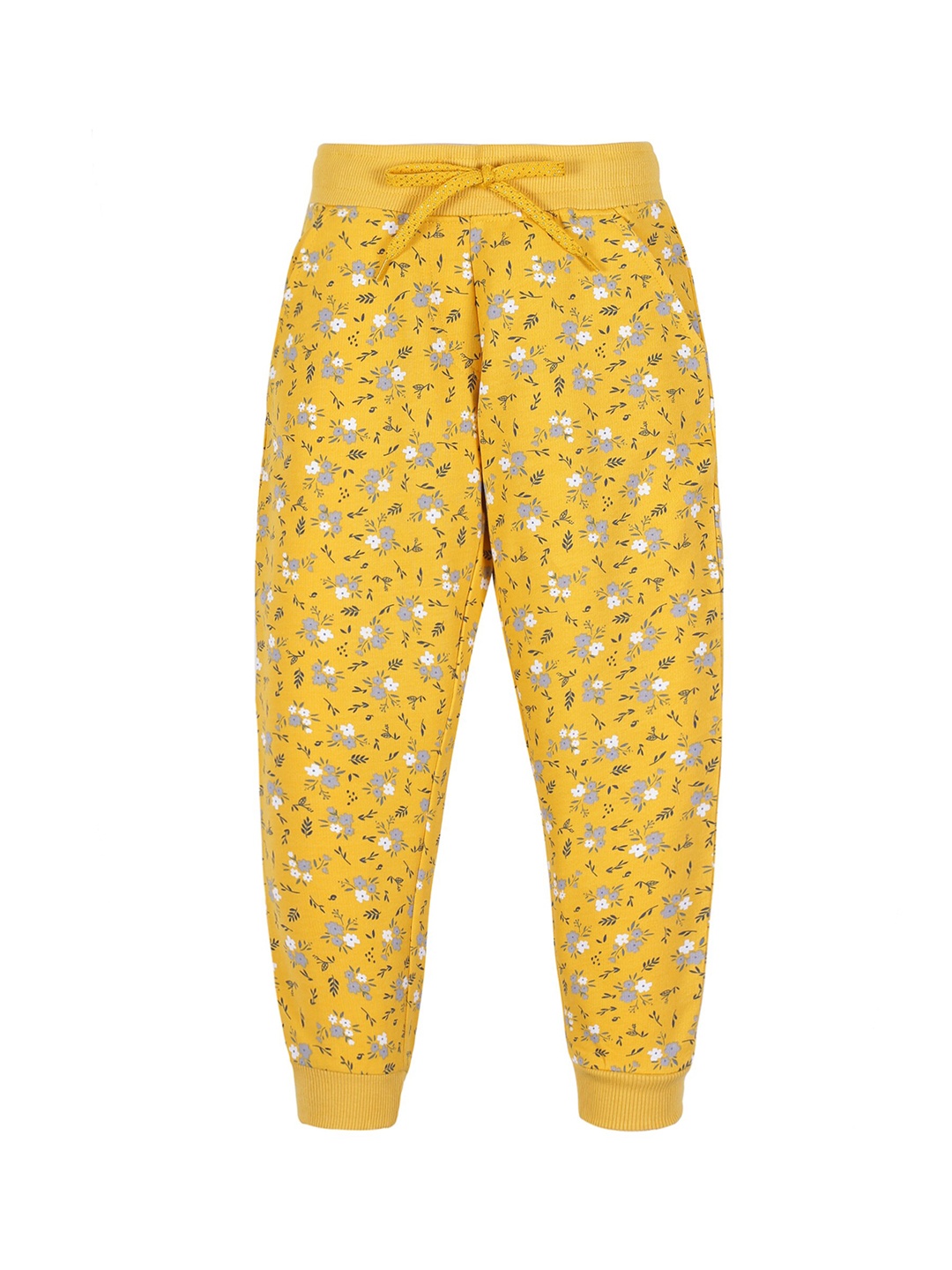

PLUM TREE Girls Yellow Printed Pure Cotton Joggers