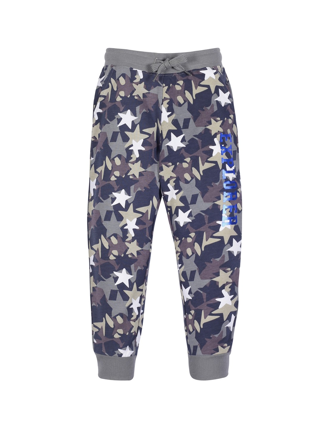 

PLUM TREE Kids Boys Green Camoflague Printed Cotton Joggers