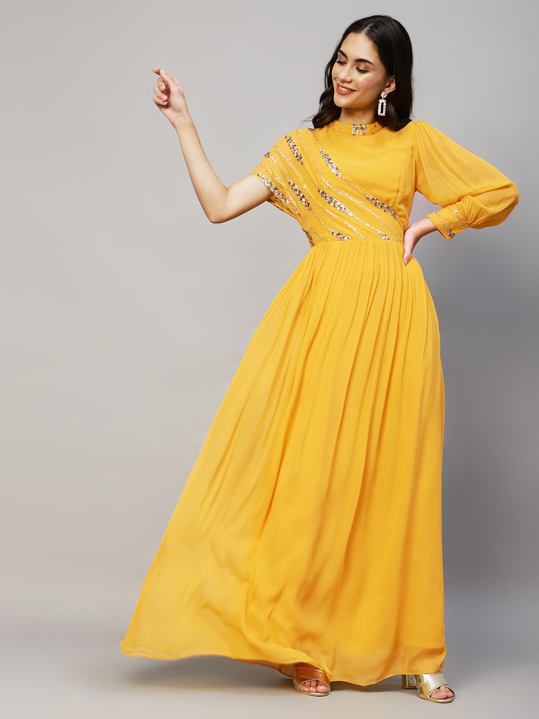 

Envy Me by FASHOR Yellow Georgette Maxi Dress