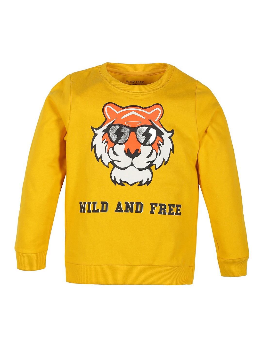 

PLUM TREE Boys Yellow Printed Round Neck Cotton Sweatshirt