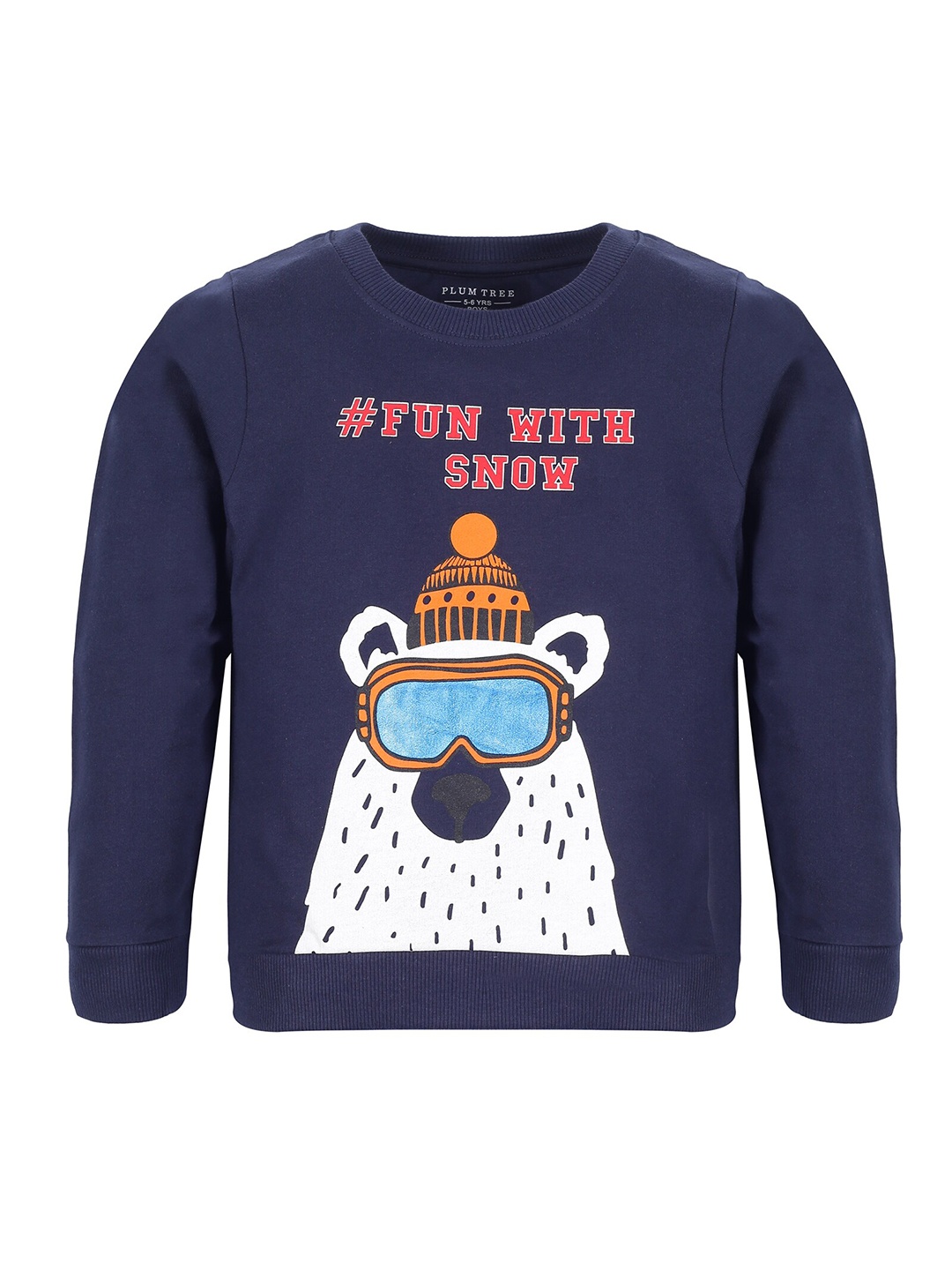 

PLUM TREE Boys Navy Blue Printed Sweatshirt