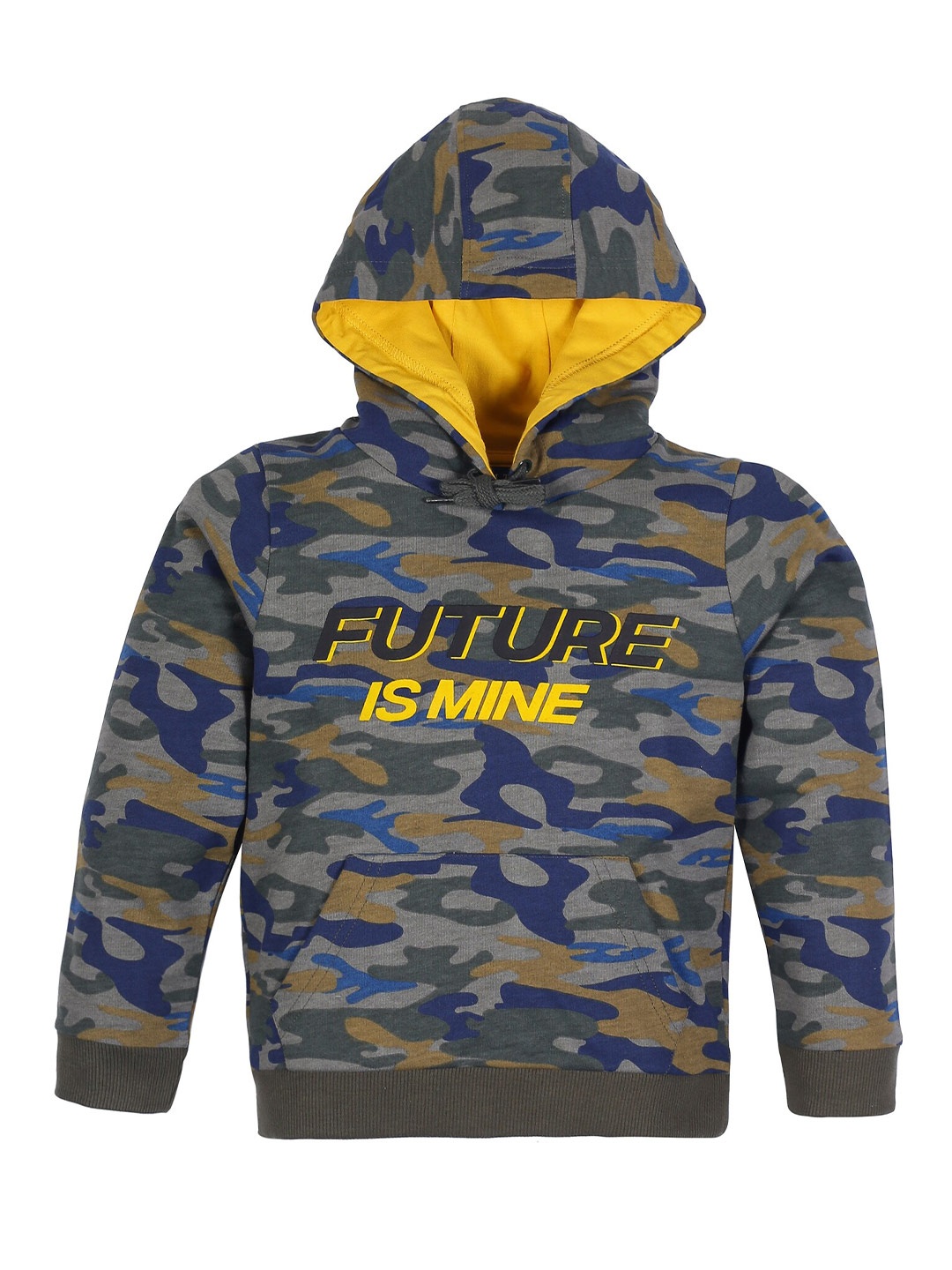 

PLUM TREE Boys Green Printed Cotton Hooded Sweatshirt
