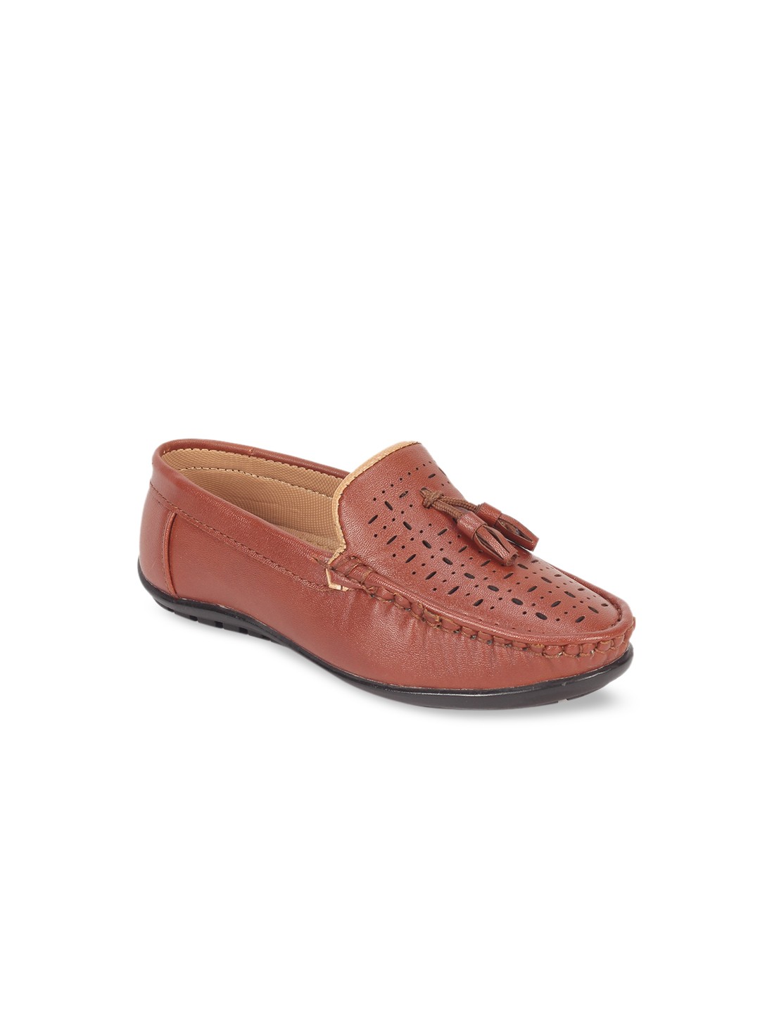

Lil Lollipop Boys Brown Textured Loafers