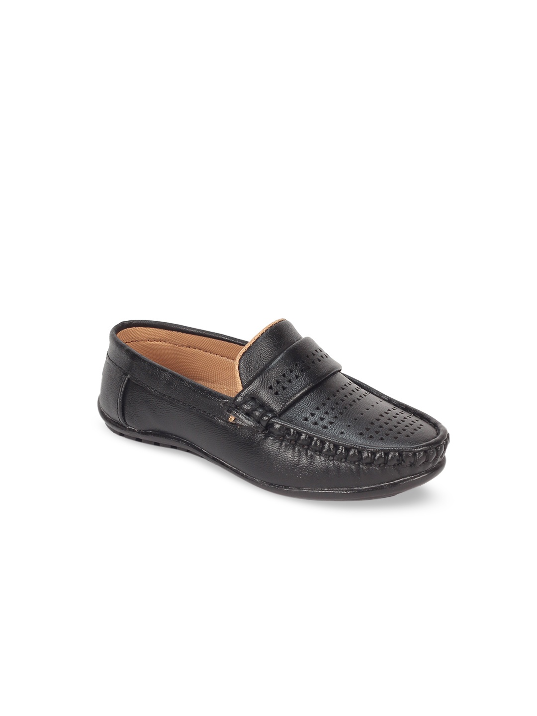 

Lil Lollipop Boys Black Perforated Slip On Loafers