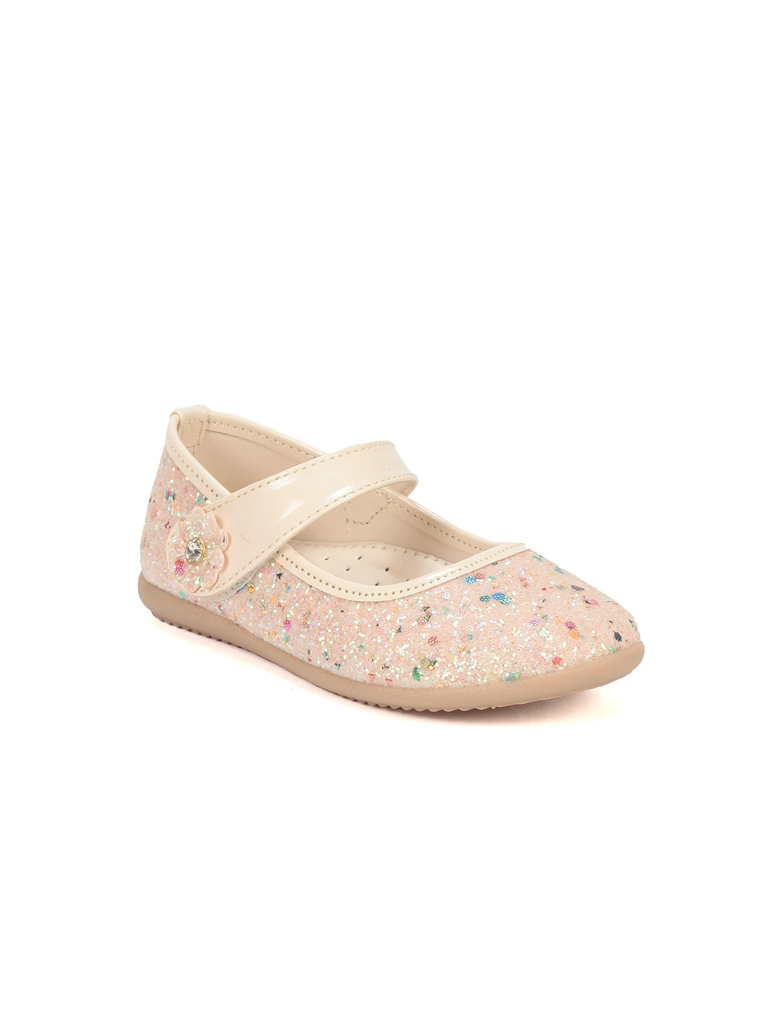 

Lil Lollipop Girls Cream-Coloured Printed Ballerinas Flats