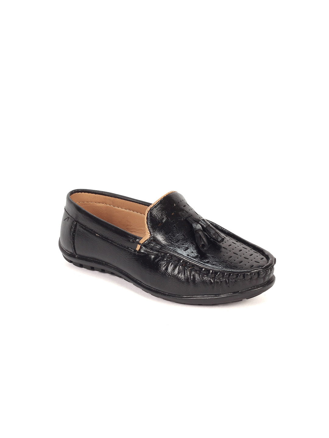 

Lil Lollipop Boys Black Textured Loafers