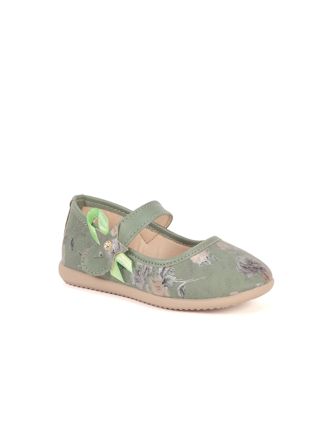 

Lil Lollipop Girls Green Floral Printed Ballerinas Flats