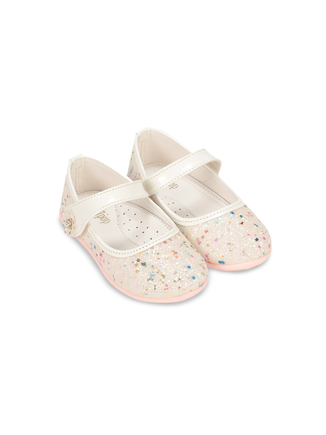

Lil Lollipop Girls Off White Embellished Ballerinas Flats