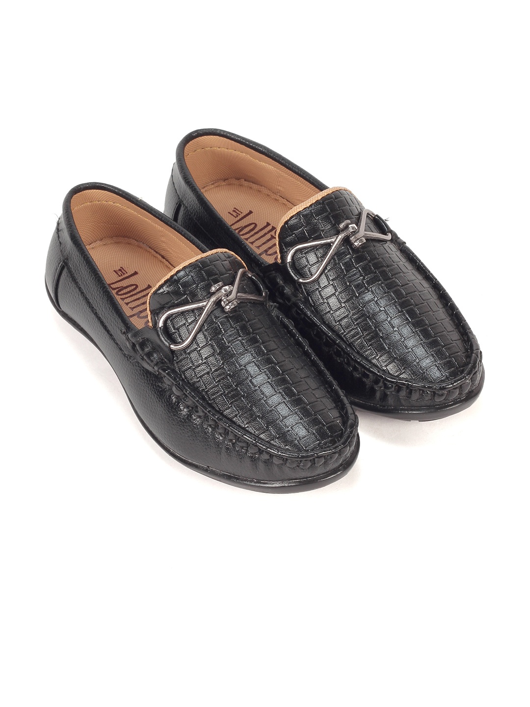 

Lil Lollipop Boys Black Textured Loafers