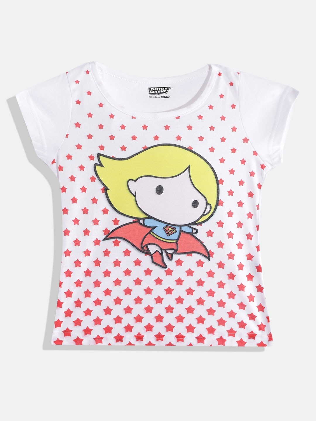 

Eteenz Girls White & Red Supergirl Print T-shirt
