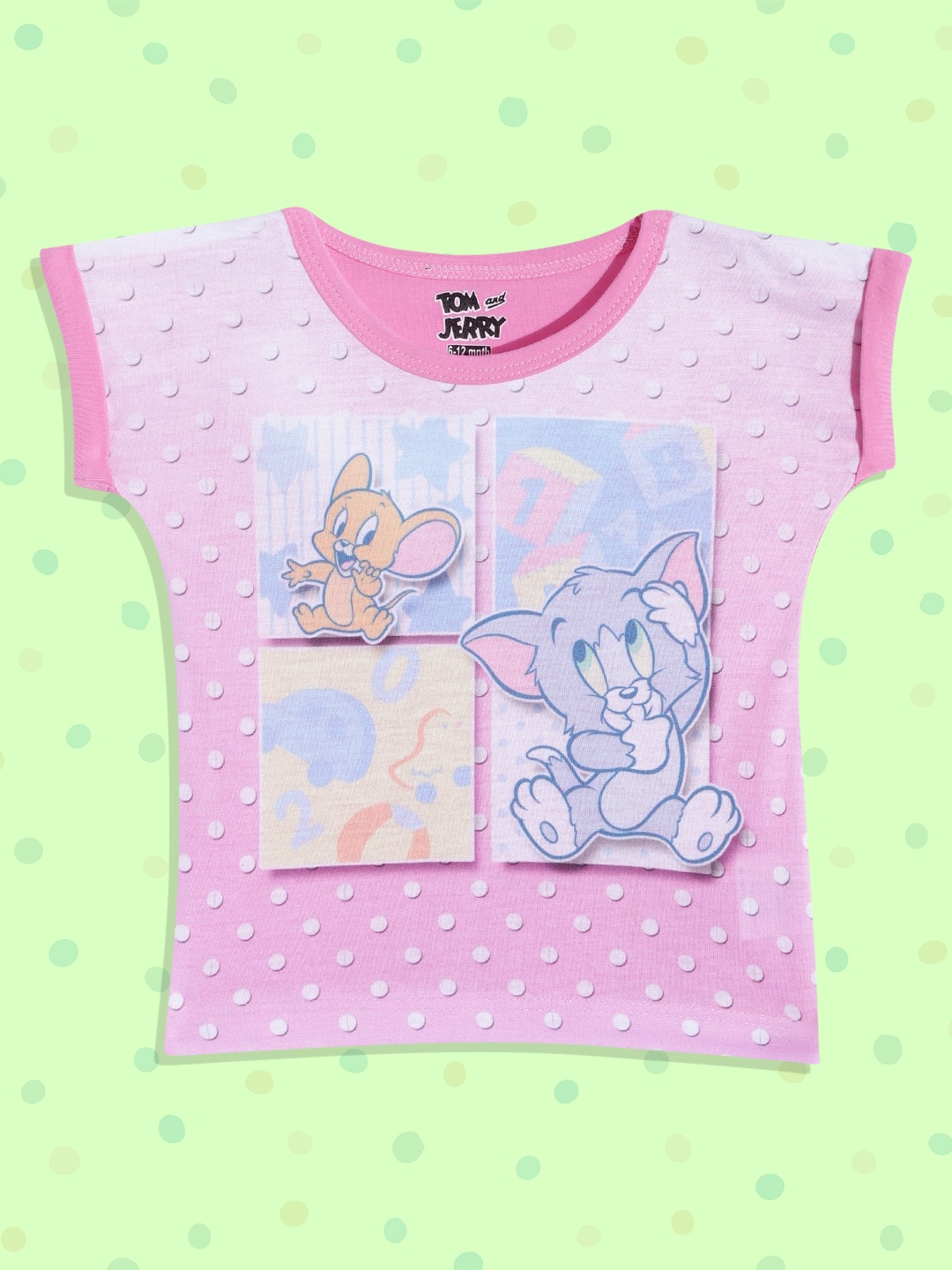 

Eteenz Girls Pink & Blue Tom & Jerry Printed T-shirt