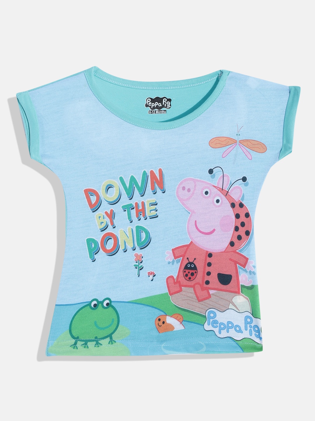 

Eteenz Girls Sea Green & Pink Peppa Pig Printed T-shirt