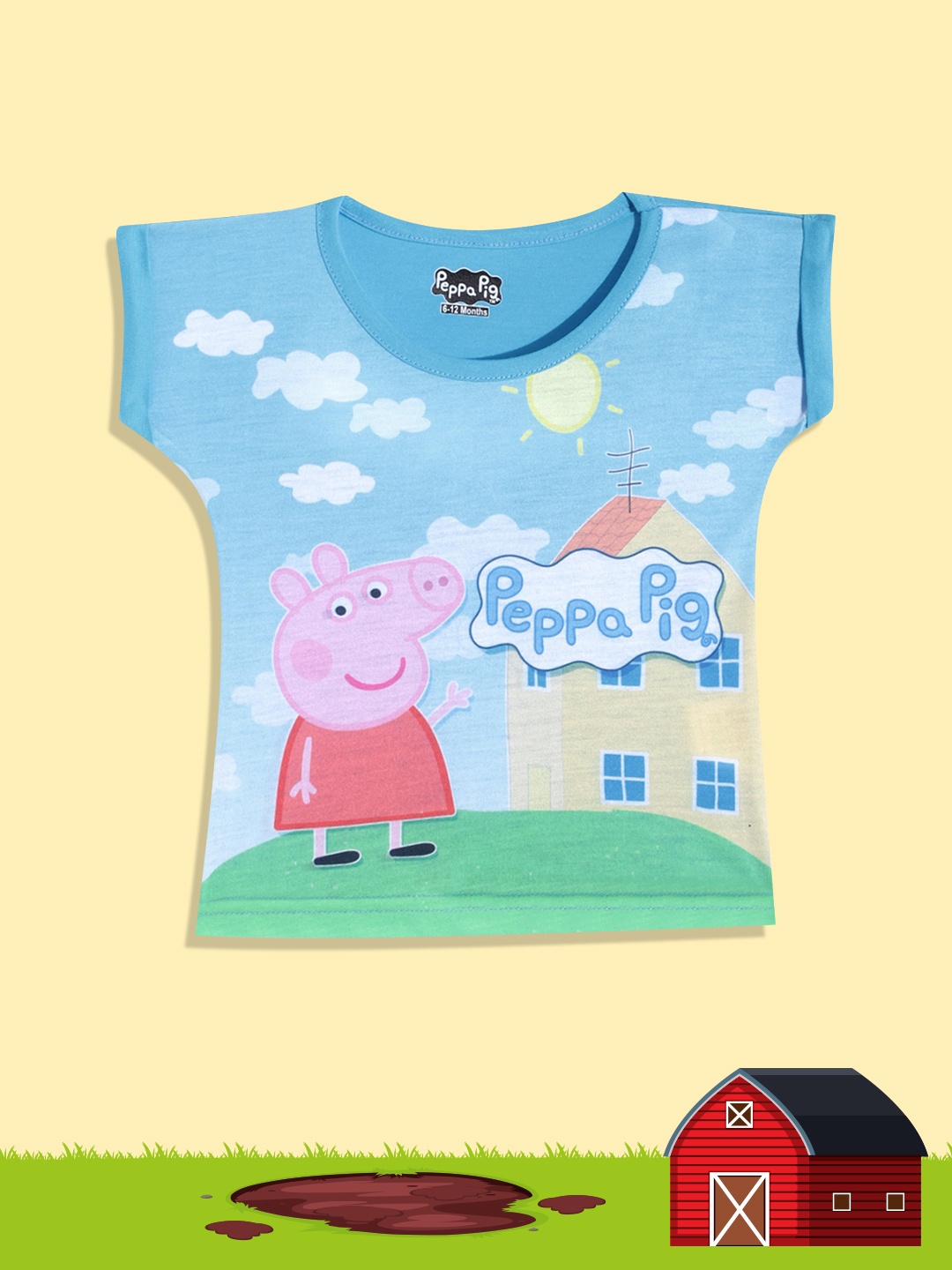 

Eteenz Girls Blue & Pink Peppa Pig Printed T-shirt