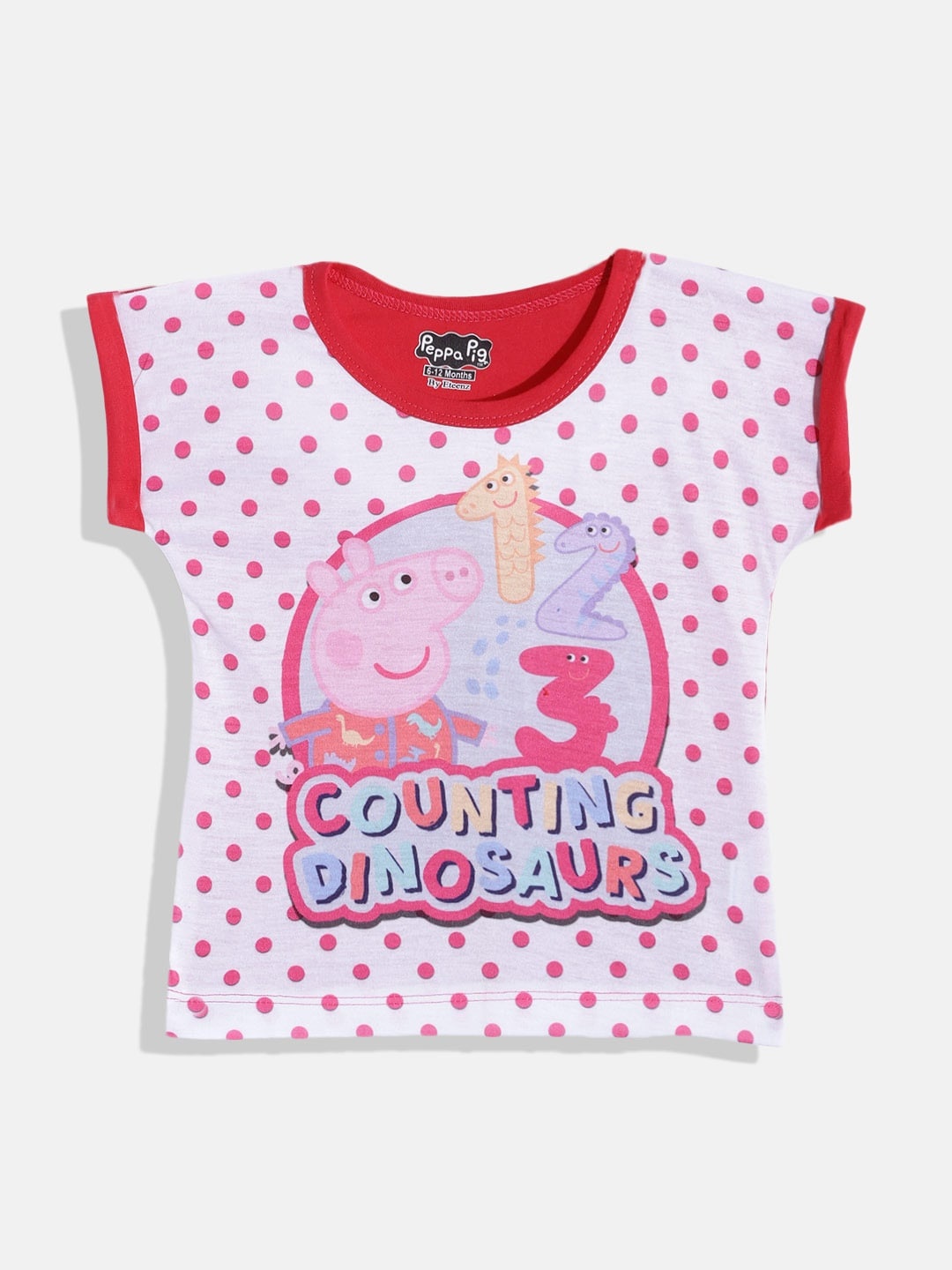 

Eteenz Girls Fuchsia & White Peppa Pig Printed T-shirt