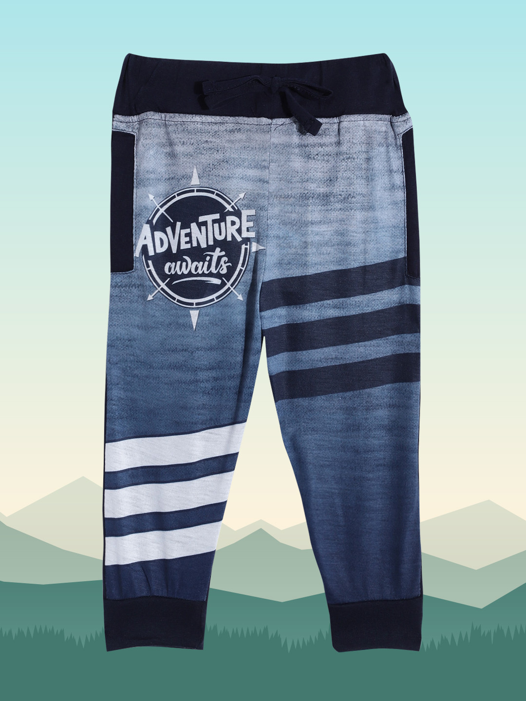 

Eteenz Boys Navy Blue Striped Detail Joggers